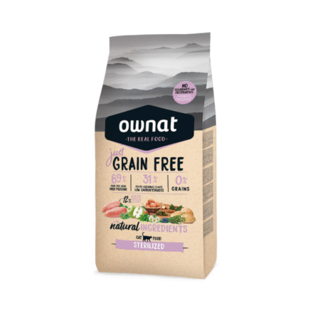 Ração para Gato Esterilizado | Sem Cereais | 12% Frango Fresco | Ownat Just Grain Free | 3 Kg 🐱🐓