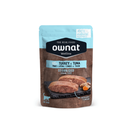 Comida Húmida para Gato Esterilizado | Sem Cereais | 65% Peru e Atum | Ownat Wetline | 85 g 🐱🦃🐟